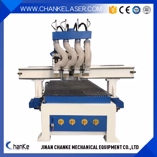 Profissional 4 Muti Fusos 4 Cabeças 3D Metal Wood CNC Router Carpintaria Corte Máquina de Gravação para Armário de Porta de Madeira Máquina de Escultura de Alumínio