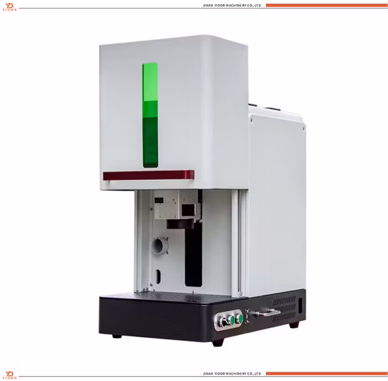 Foco automático mini máquina de marcação a laser de fibra totalmente fechada para impressão de logotipo de cor de metal Plástico Pet Tag Gravação Placa de número Placa de número Cartão de memória